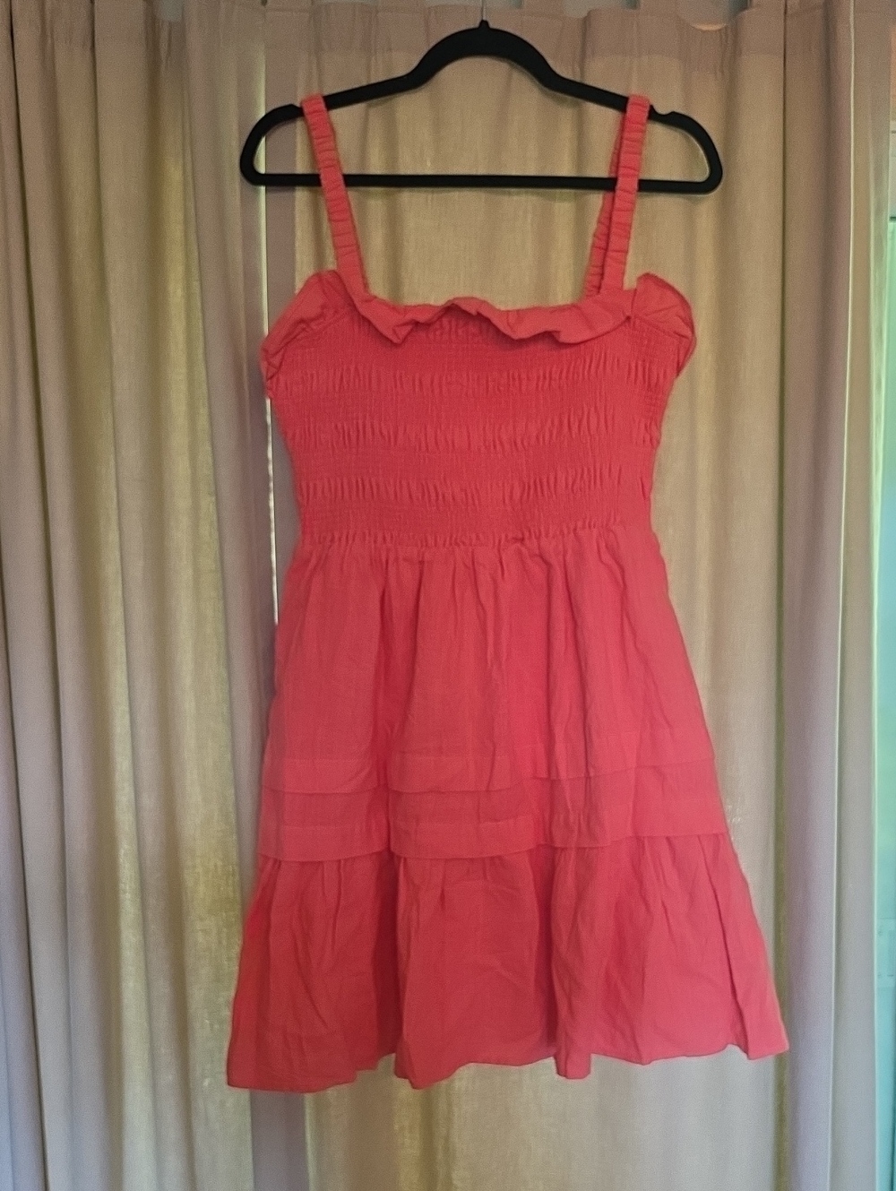 BiBi Coral Pink Ruffle-Trim Sundress